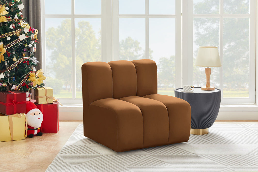 Arc - Velvet Straight Chair - Saddle