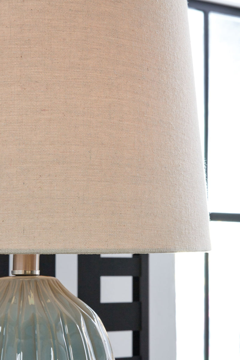 Hadbury - Ceramic Table Lamp (Set of 2) - Pale Blue / Teal