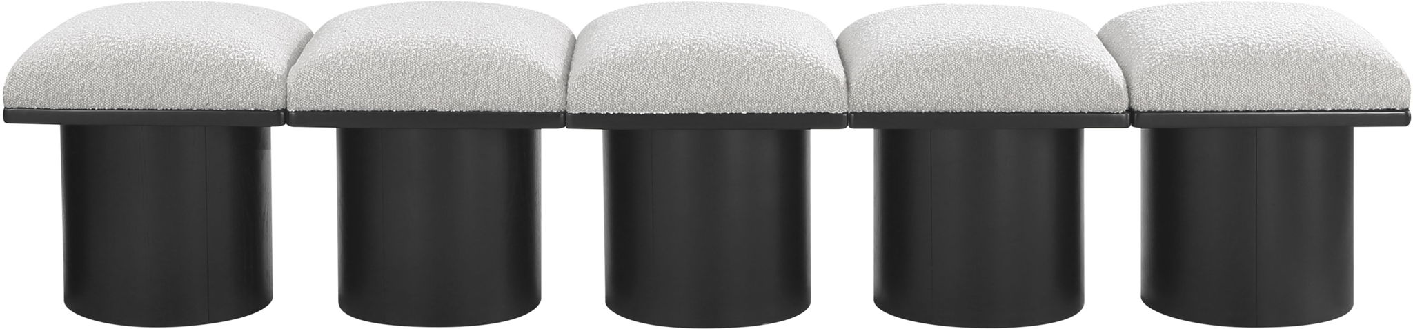 Pavilion - 5 Piece Modular Bench With Black Base