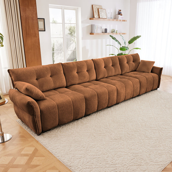 Modern Sofa & Pillows, Textured Cover, High Rebound Cushions