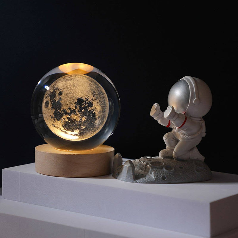 Crystal Glass 3D Solar System Nightlight Christmas Gift