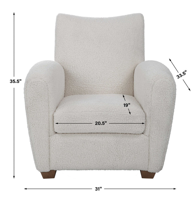 Teddy - Shearling Accent Chair - White