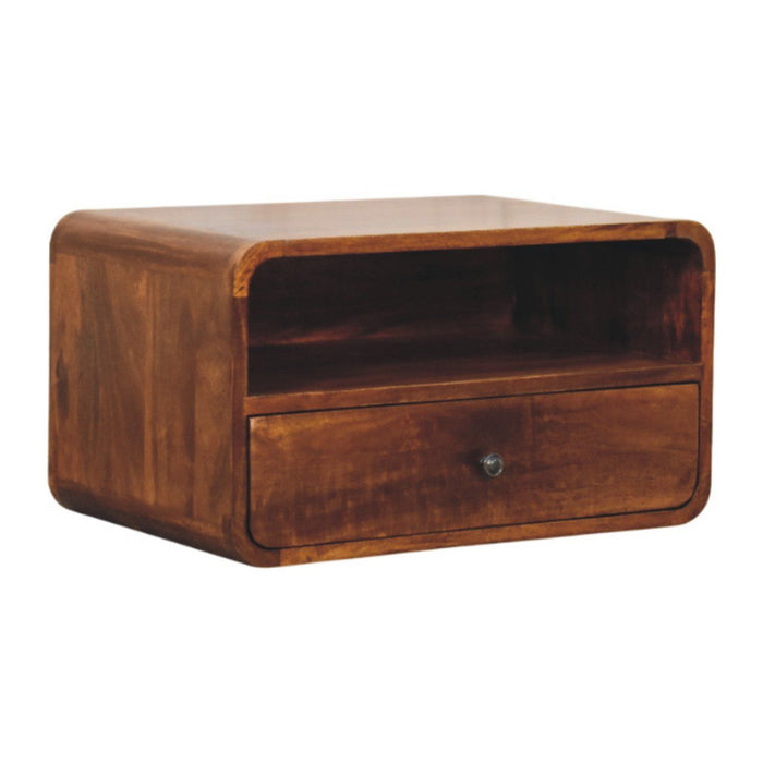Curved Upper Slot Floating Nightstand