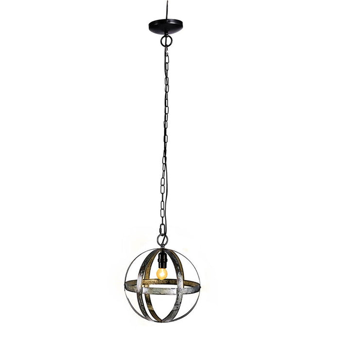 Metal Chandelier, Hanging Light Fixture With Adjustable Chain For Kitchen, Bulb Not Included - Gray