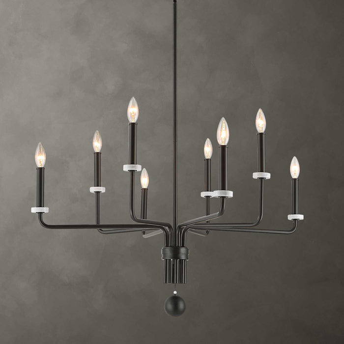Ebony - Elegance 8 Light Chandelier - Black