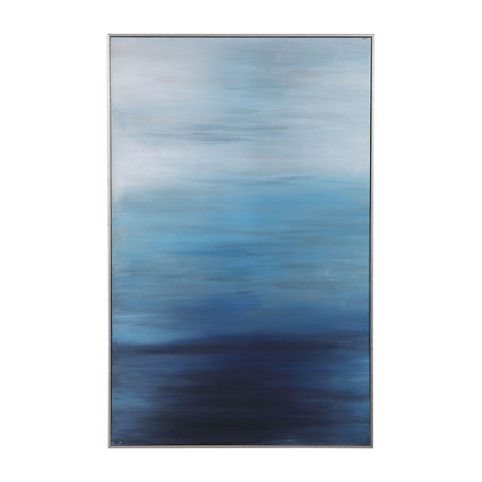 Moonlit Sea - Hand Painted Canvas - Blue