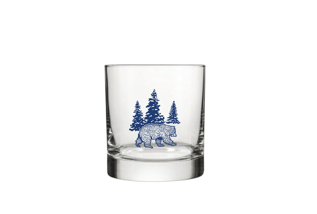 Whiskey Glass | Bear Glass | Forest Glass | Screen Printed