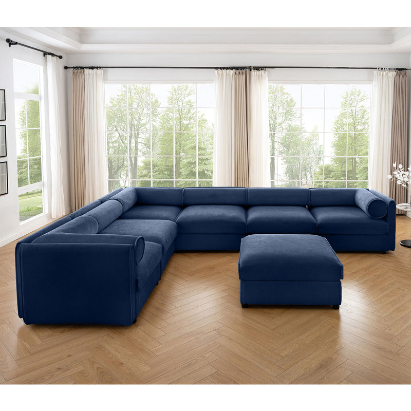 Contemporary Elegant Sofa With Storage And Ottoman