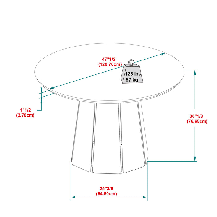 Round Pedestal Dining Table - Light Brown