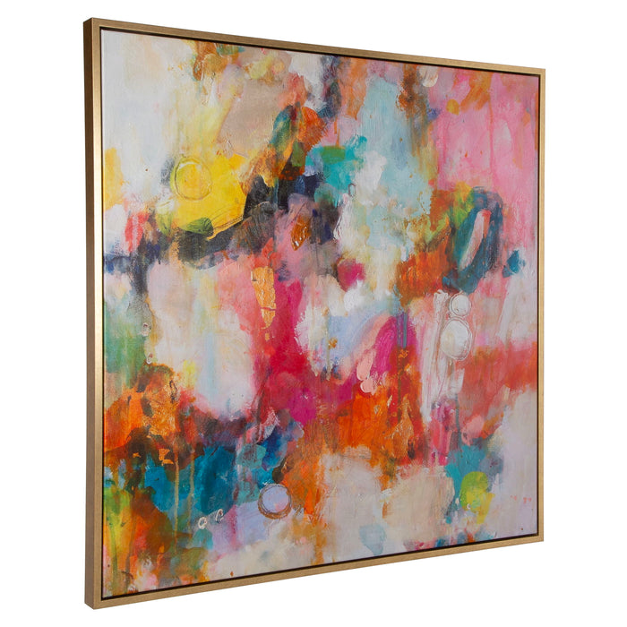 A Colorful Mindset - Framed Abstract Art - Gold