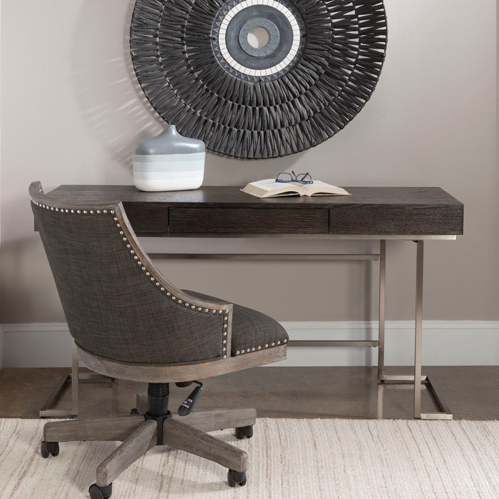 Claude - Modern Oak Desk - Dark Gray