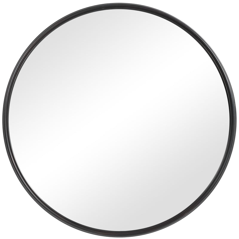 Belham - Round Iron Mirror - Black