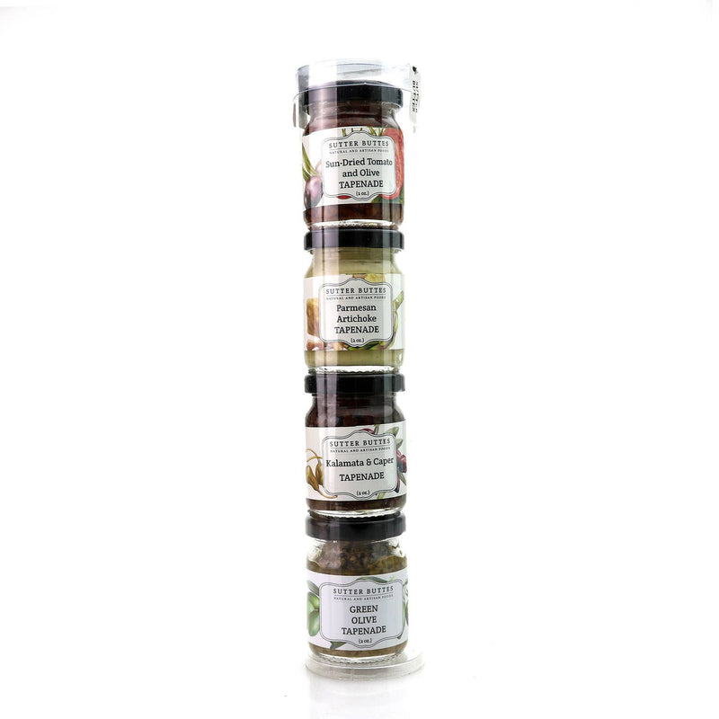 Gourmet Gift Tubes – 4 Mini Jars: Jam, Mustard, or Tapenade