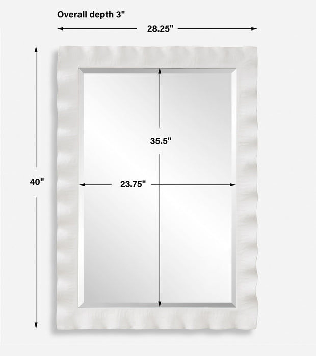 Haya - White Scalloped Mirror