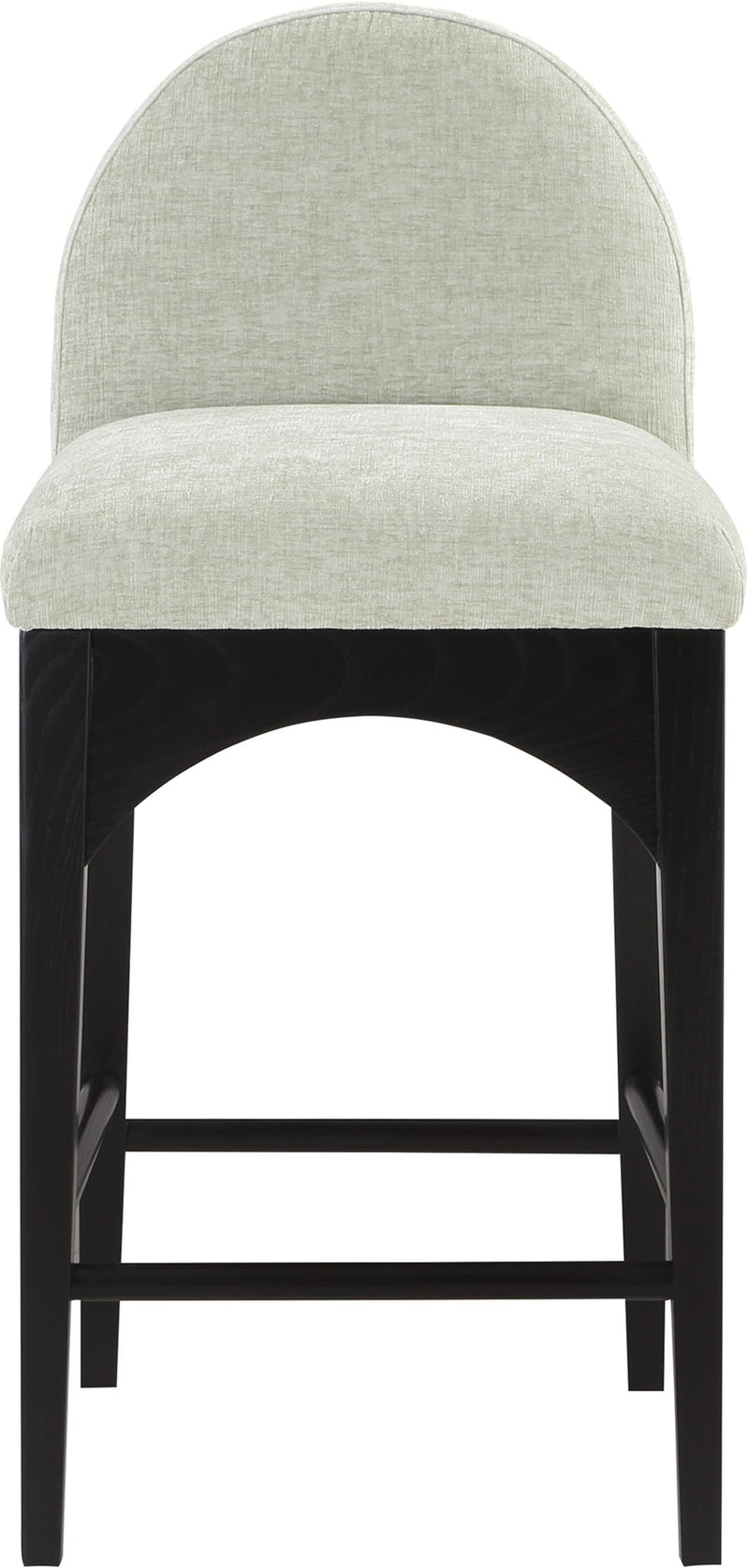 Waldorf - Chenille Stool With Black Legs