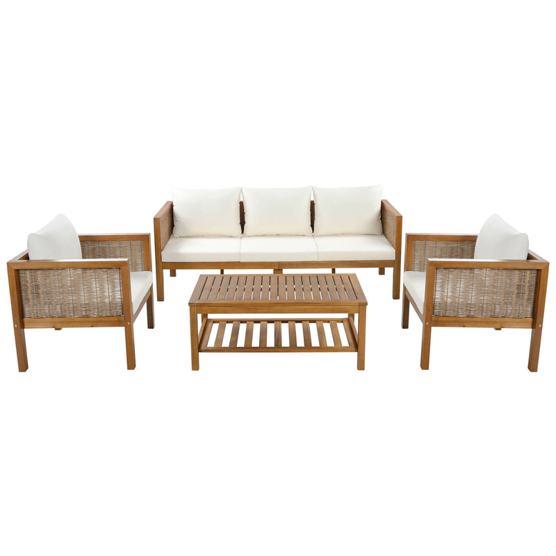 Patio Set Outdoor With Coffee Table And Cushions