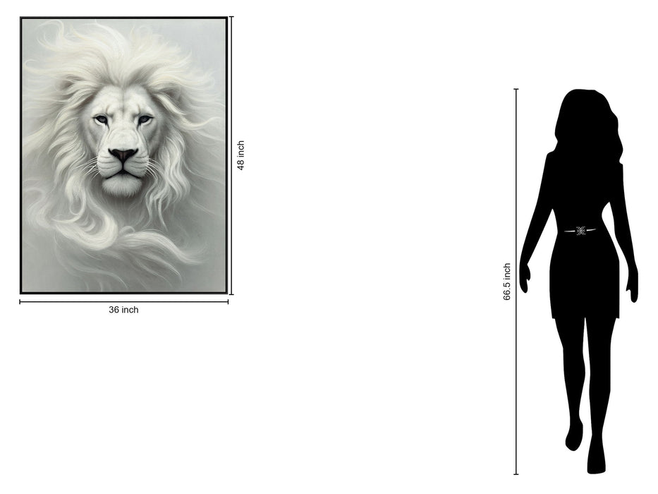 "Majesty" Hand-Embellished Canvas In Frame - Black / White / Gray