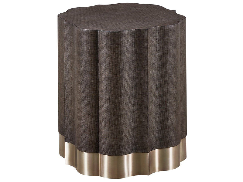 Fenwick - Embossed End Table - Dark Brown