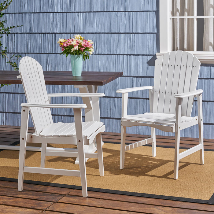 Outdoor Weather Resistant Acacia Wood Adirondack Dining Chairs (Set of 2)