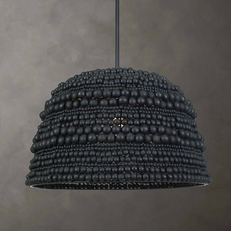 Persephone - Bead 1 Light Pendant - Black