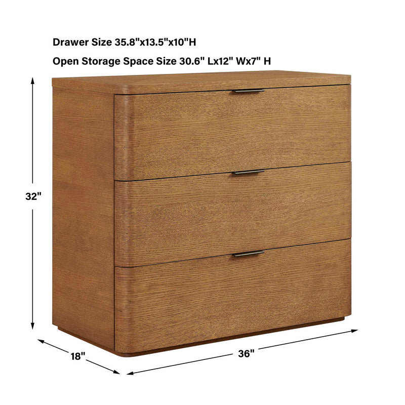 Duluth - Oak 3 Drawer Chest - Woodtone