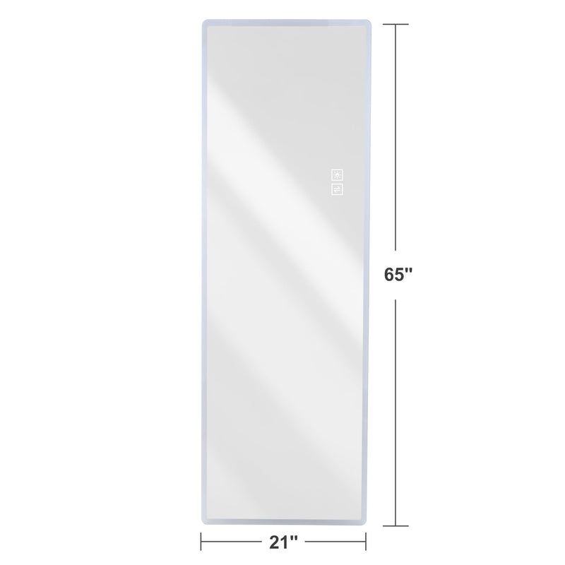 LED Full Length Mirror With Frosted Edge Lighting, 3 Color Temperatures