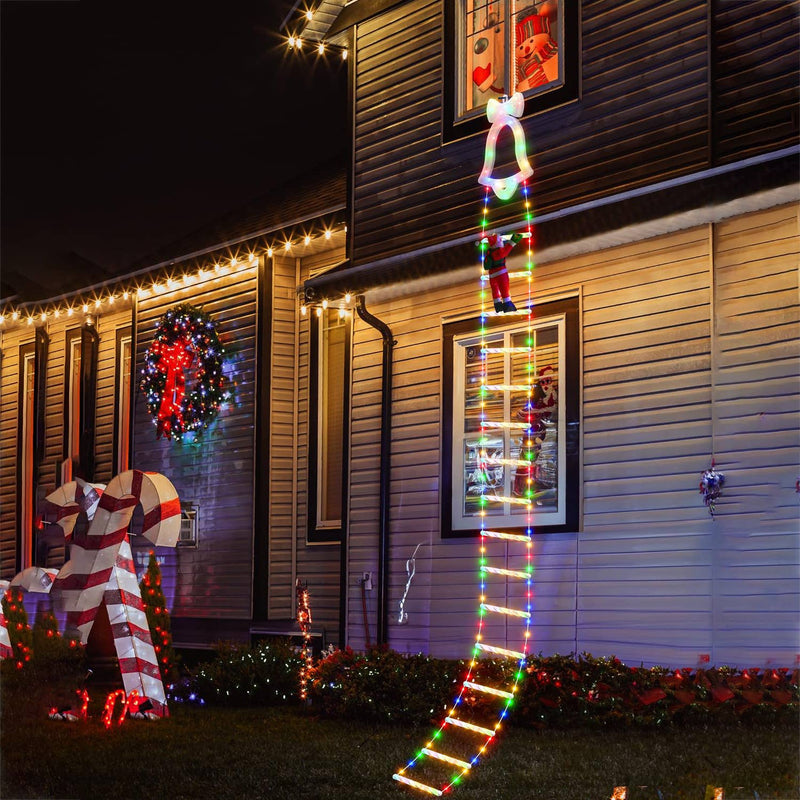 Santa Claus Ladder Lights Christmas Lights