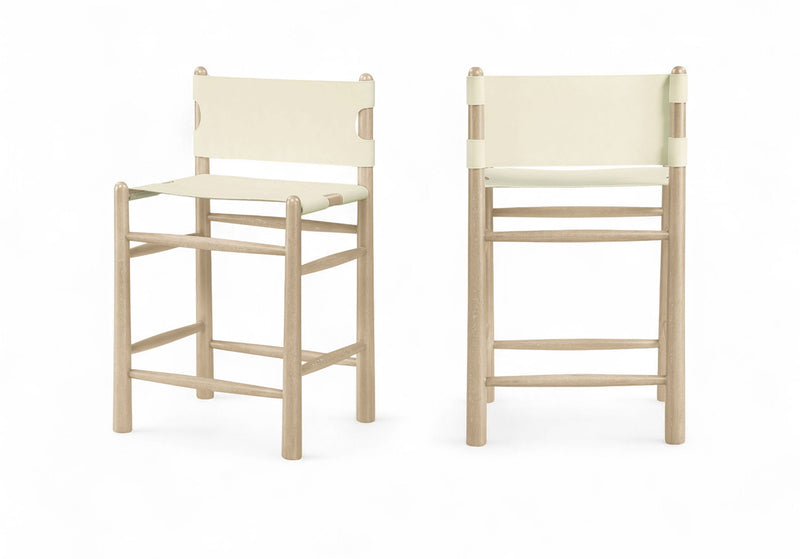 Santos - Upholstered Counter Stool With Stained Natural Base