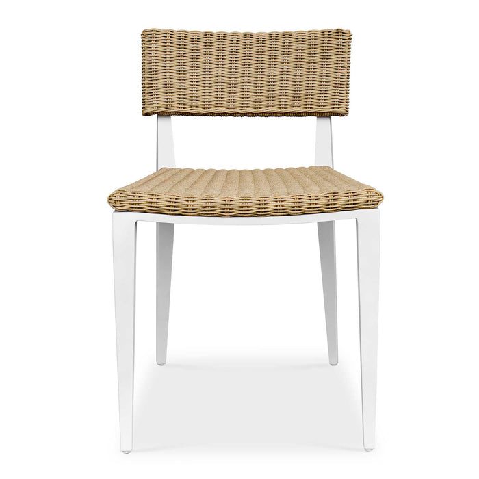 Calbas - Outdoor Dining Chair - White / Woodtone