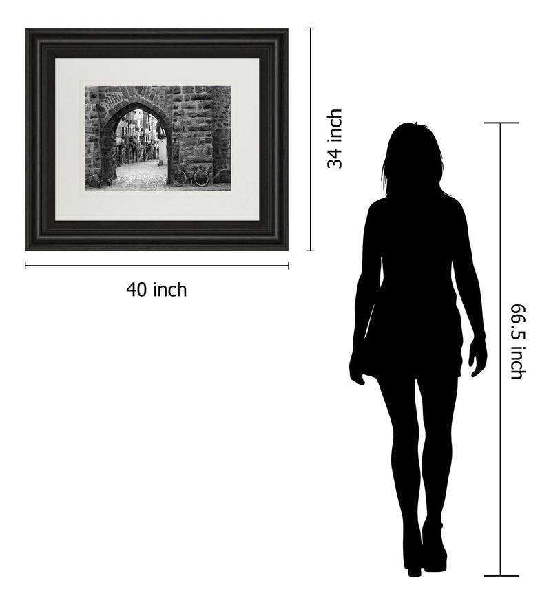 Bicycle Of Riquewihr By Monte Nagler - Framed Print Wall Art - Dark Gray