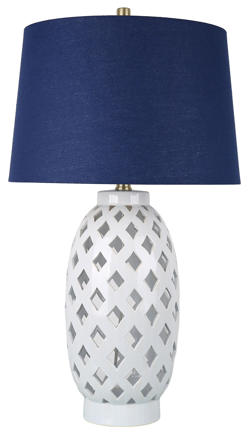Harbor Trellis - 28 X 16 - Ceramic Table Lamp (Set of 2) - Matte White