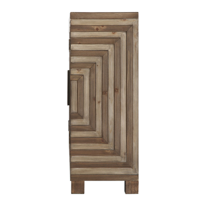 Layton - Geometric Console Cabinet - Light Brown