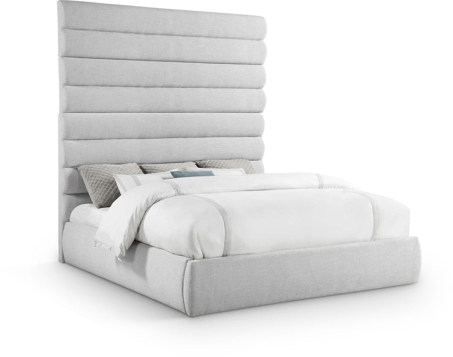 Adam - Linen Fabric Bed With 89" Headboard