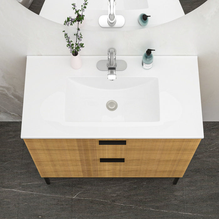 Premium Rectangular Vanity Top With Single Faucet Hole And Overflow