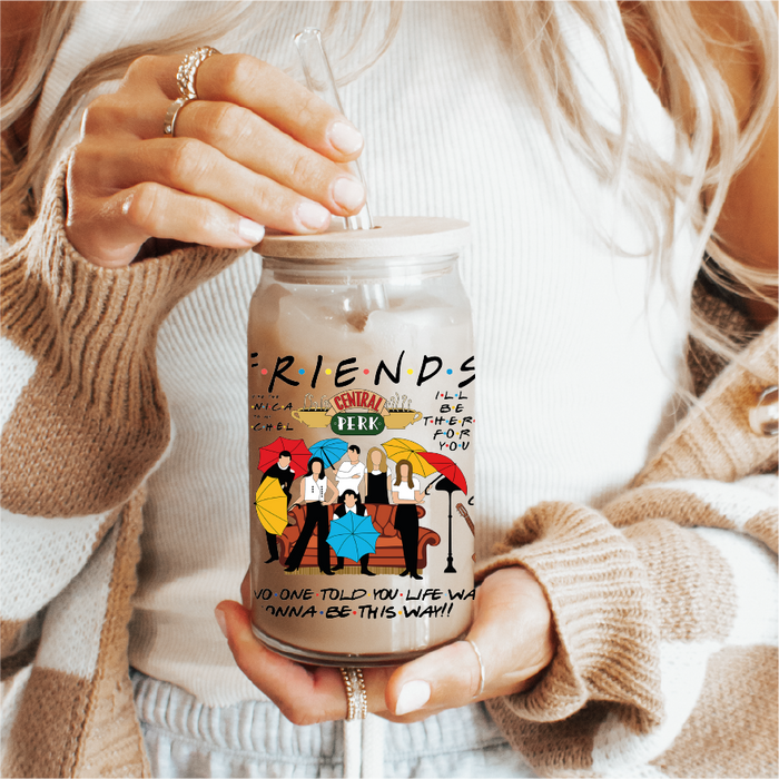 16 oz Iced Coffee Glass Can - FRIENDS INSPIRED COLLAGE