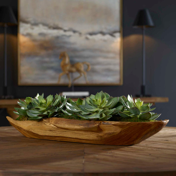 Yuma - Succulent Centerpiece - Dark Brown