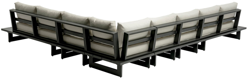 Maldives - 6 Piece Water Resistant Outdoor Patio Modular Sectional With Gray Base