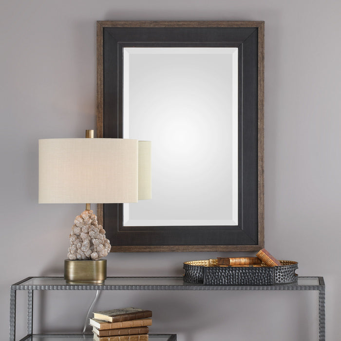 Staveley - Rustic Mirror - Black