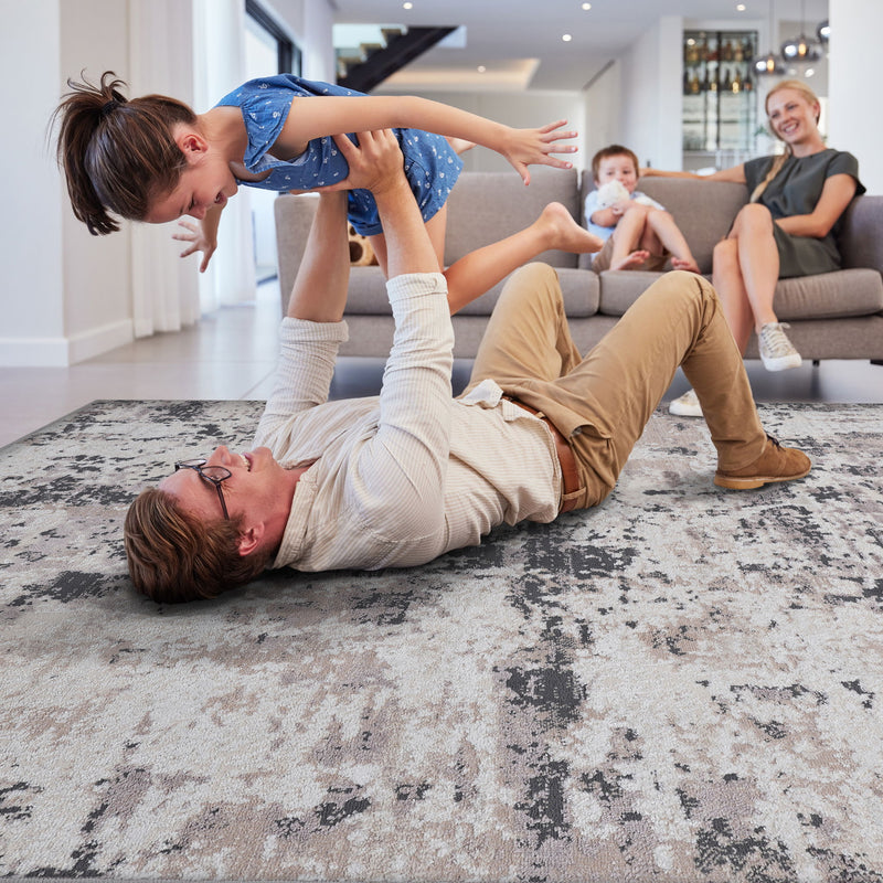 Payas - 8' X 10' Abstract Area Rug - Cream / Brown