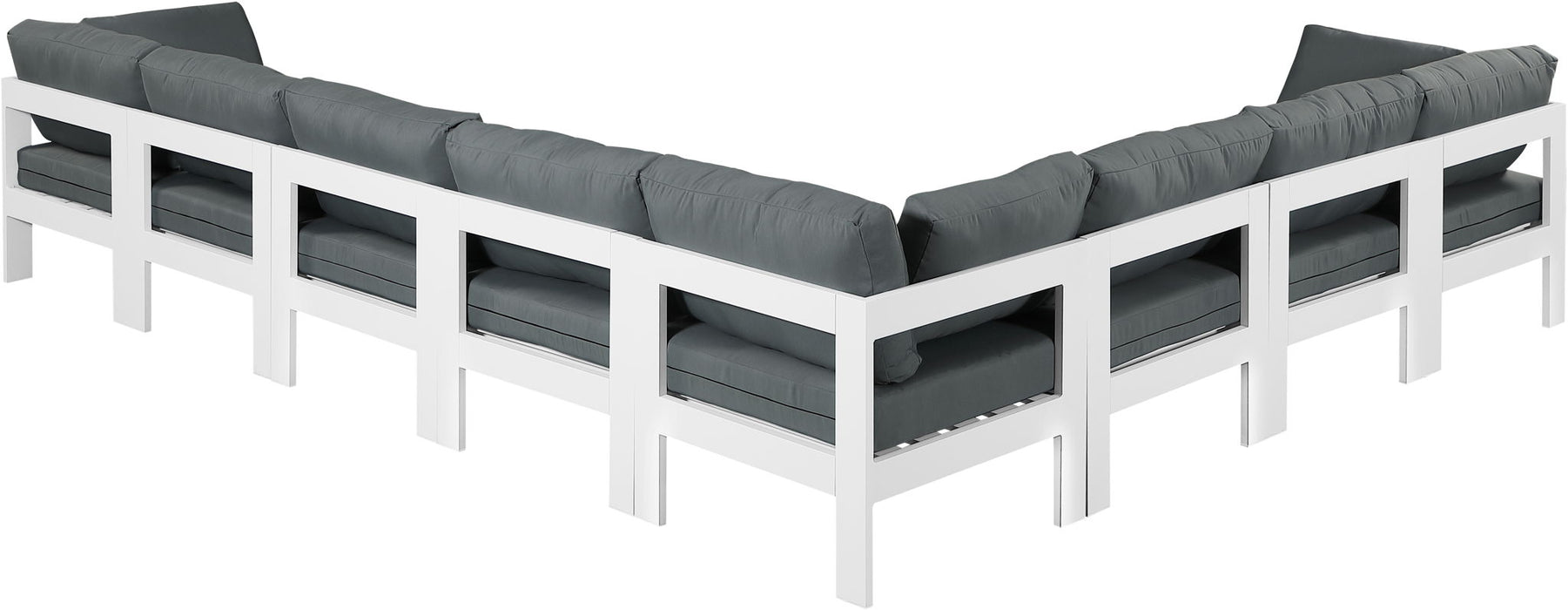 Nizuc - Outdoor Patio 8 Piece Modular Sectional With White Frame