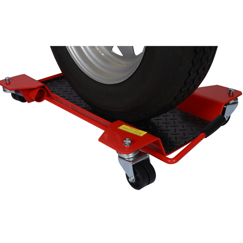 Metal Motorcycle Center Stand Move Dolly For Easy Bike Moving - Red