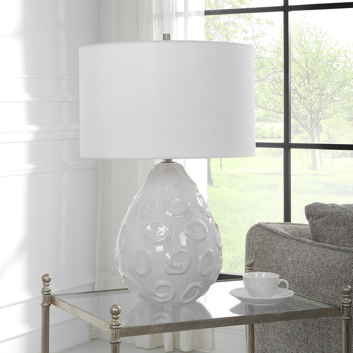 Loop - White Glaze Table Lamp