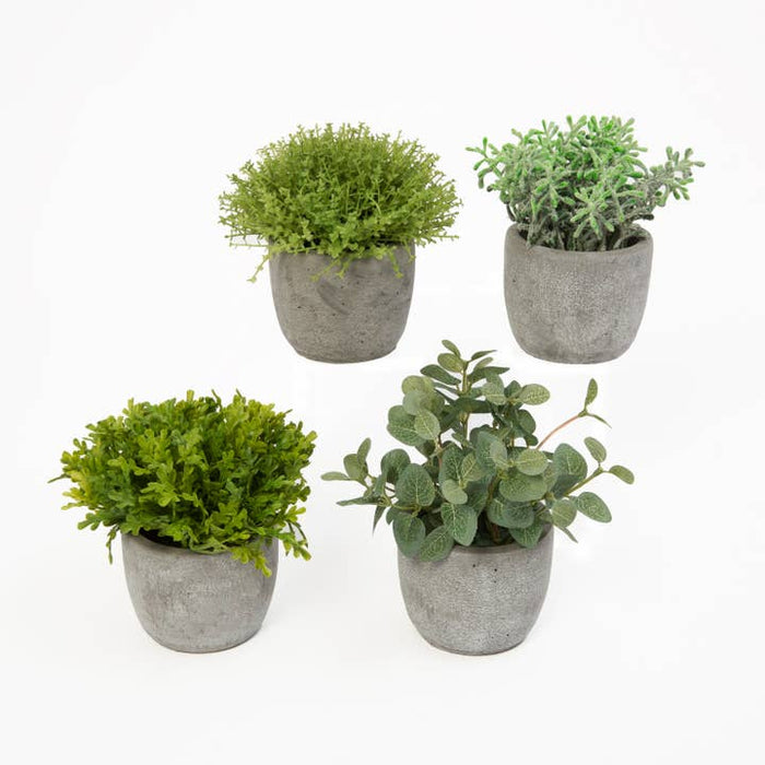 Potted Artificial Green Foliage | 6.25"