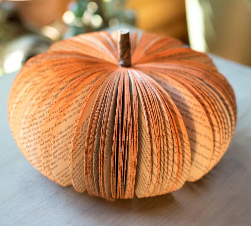 Book Pumpkin, Rustic Orange, Fall, Thanksgiving, Halloween