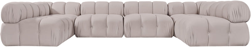 Orin - U-Shaped Velvet 6 Piece Modular Sectional