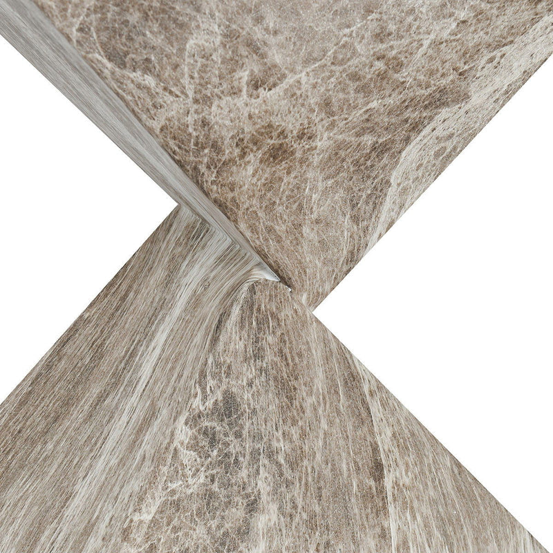 Adler - Outdoor Concrete Accent Table - Brown/Ivory