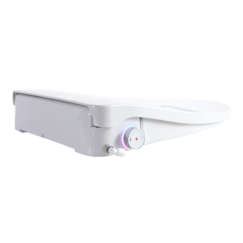 Smart Bidet Toilet Seat With Side Knob Adjustable Heated Seat With Water Temperature And Pressure Adjustment Portable Bidet - White