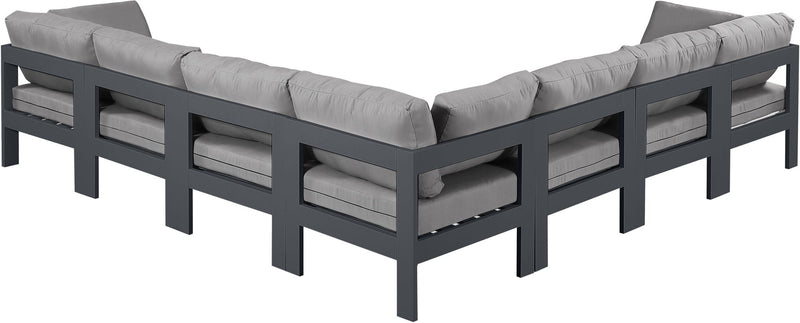 Nizuc - Outdoor Patio 7 Piece Modular Sectional With Gray Frame