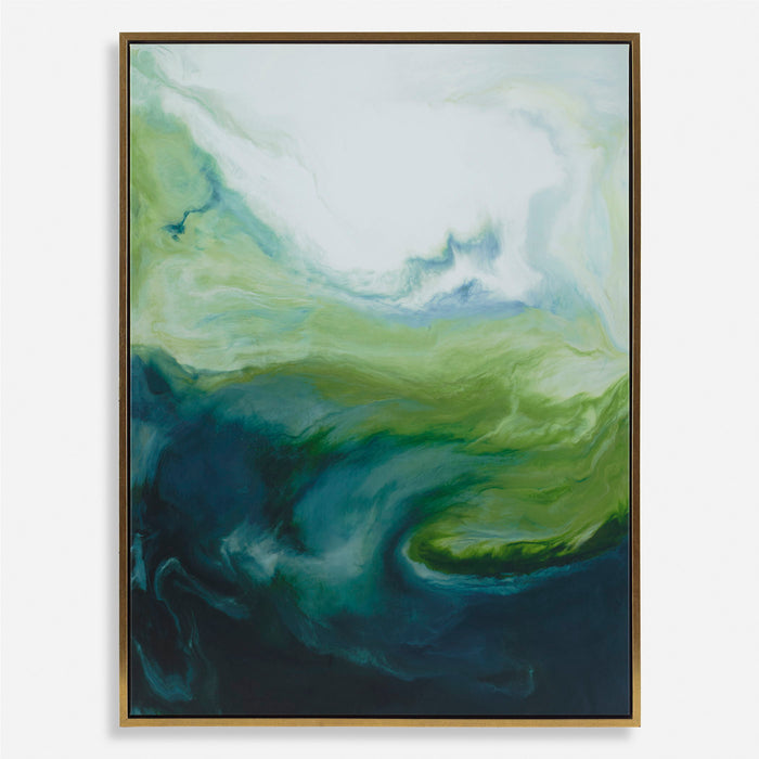 Serene Green - Framed Abstract Art