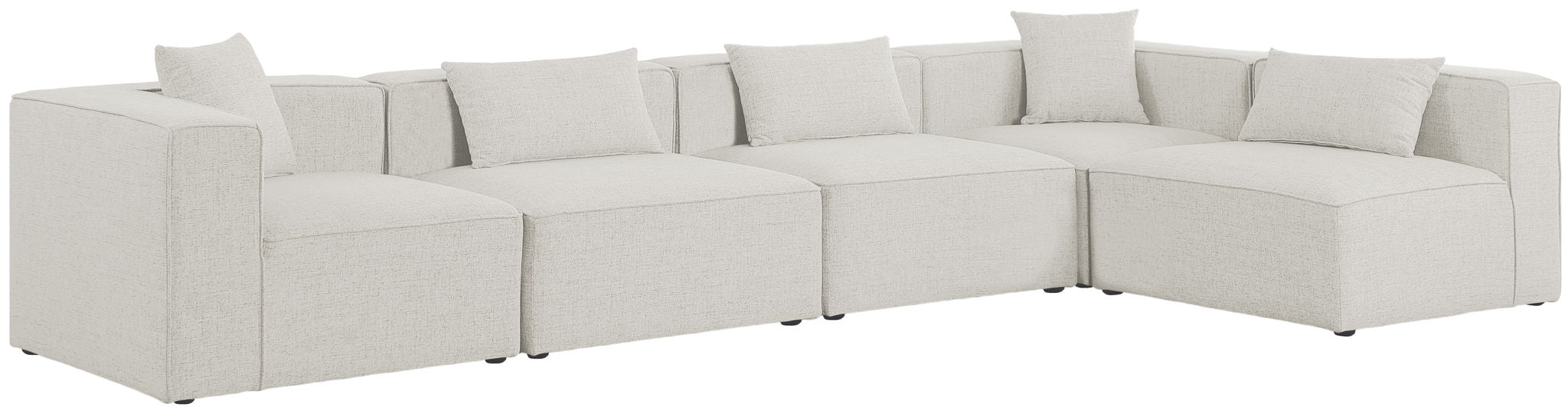 Cube - Linen 5 Piece Modular Sectional